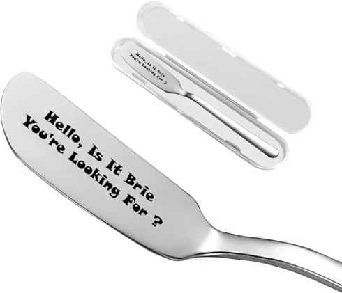 Hello, Is It Brie You're Looking For? Funny Butter Knife, Personalized Engraved Peanut Butter Spreader Cheese Knives, Novelty Anniversary Christmas Gifts for Sandwich Bread Toast Butter Lover