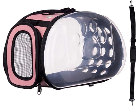 WELL HOME MOBILIARIO & DECORACIÓN Transportín pequeño Plegable para Mascotas 37x7,5x22 Color Rosa