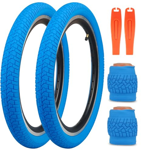 Lot de 2 pneus extérieurs de vélo 20x2.125 (Only 2 Tires-Blue, 20x2.125 inches)