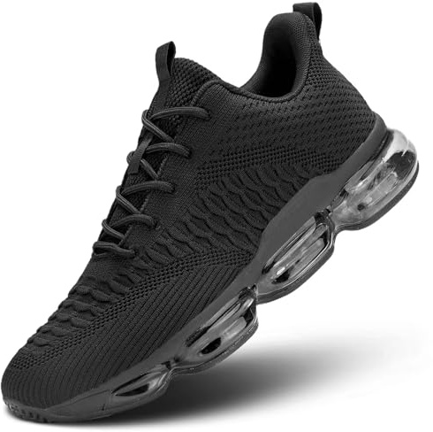 Scarpe da ginnastica da uomo con cuscinetto d'aria, scarpe da corsa alla moda, casual, traspiranti, per camminare, tennis, palestra, atletica, sport, scarpe da ginnastica Z, Z1 All Black, 43.5 EU