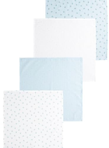 NEXT Nyfödda unisex Muslindukar baby 4-pack Blue Bear Large
