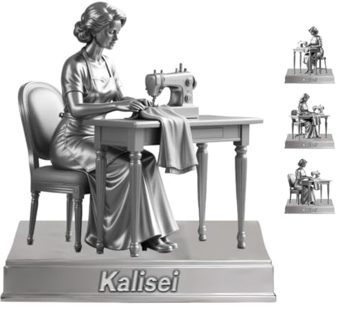 Wellhoope Personalized Sewing Machine Mom Figurine Desktop Ornaments for Bedroom Office Custom Tailor's Name Acrylic Plaque Sign Home Decor Gift for Mom Grandma Women