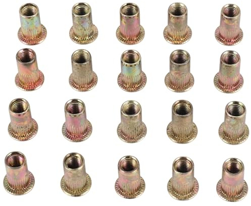Tuesoa 20pcs Flat Head Metric Steel M5 Blind Insert Rivet Nut