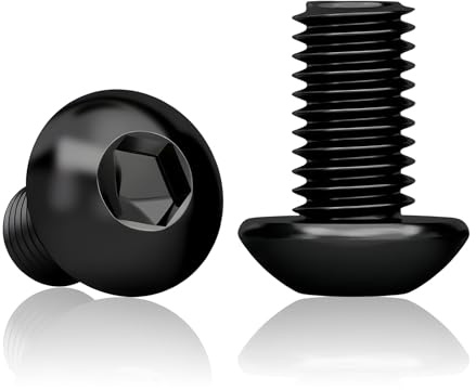 60 st linshuvudskruv M5x10 mm, rostfritt stål svart insex | M5x10 mm rostfritt stål A2 V2A svart med insex och helgänga för möbler, verkstad och DIY