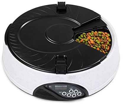 PETCUTE Dispenser Cibo Gatti Automatico Dispenser crocchette Gatto distributore Automatico Cibo Cani 6 pasti al Giorno
