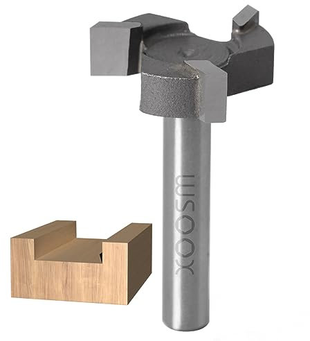 WSOOX CNC Spoilboard Surfacing Router Bit, 1/4 Inch Shank Slab Flattening Planing Bits 1'' Cutting Diameter Carbide Planer Bit Woodworking Router Tool