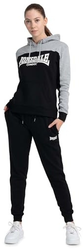 Lonsdale Damen Lurgan Trainingsanzug, Black/Grey, S EU