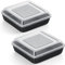 TEAMFAR Auflaufform 2er Set, Edelstahl Eckig Backform mit Antihaftbeschichtung & Luftdichtem Deckel, 5cm Tiefes Brownie Kuchenform Backblech zum Backen Braten Servieren, Nicht geeignet für Airfryer