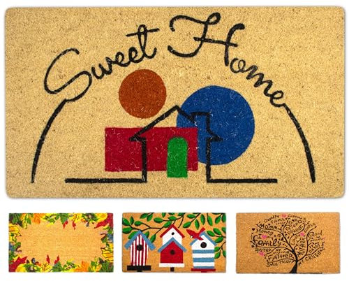 LUA VIKA Felpudo Entrada casa Originales - Sweet - 40x70 cm - Alfombra Entrada casa Exterior e Interior - Felpudo Coco - Resistente y Antideslizante