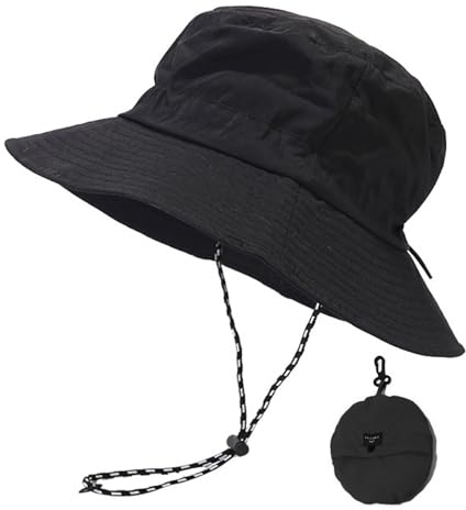 FYting Chapeau Femme Homme,Chapeau Anti UV Femme Bob Soleil(Noir)