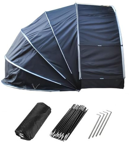 YSMSMZJK Fahrradzelt Hängen 2 in 1 Fahrradabdeckung Wasserdicht mit Doppeltüren für 2-5 Fahrräder Fahrradgaragen Fahrrad Schuppen Outdoor,Black