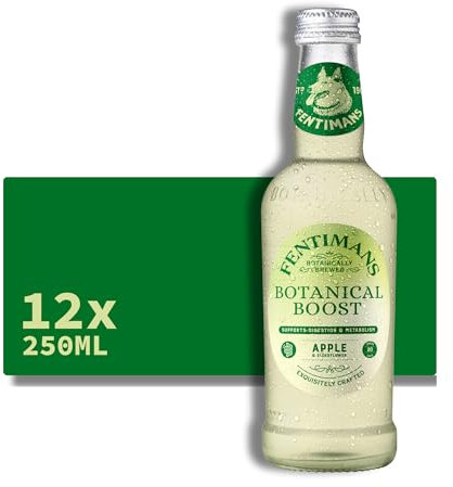 Fentimans Botanical Boost Apple & Elderflower - Botanically Brewed Still Soft Drink - Enriched with Vitamins & Minerals - Gluten-Free and Vegan Friendly Soft Drinks - 12 x 250ml Bottles