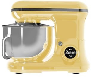 PYRAMIDEA Impastatrice con Display Digitale 8 velocità Testa Sollevabile 1200W con Funzione Pulse Capienza 5,2L Colore Crema IP5200C