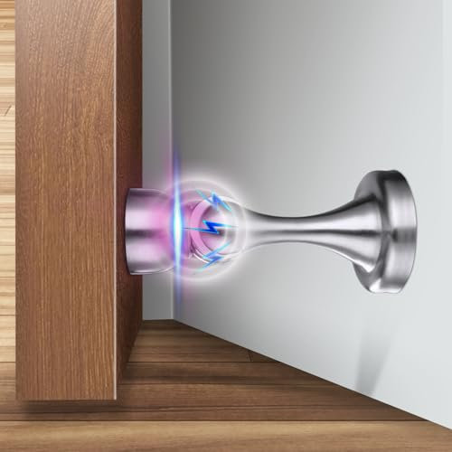 flintronic Lot de 1 Butées de porte Magnétiques, cales de Porte Intérieures pour Plinthes, Butées de Porte au sol avec loquet Auto-adhésif 3M, vis Dissimulées, Loquet de Porte Magnétique pour Maison