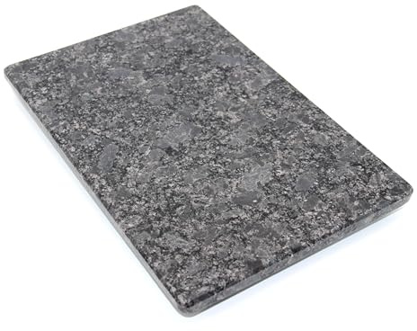 Skärbräda av sten 30 x 20 cm – serveringsfat – köksbräda – stenplatta – underlägg (stål grå matt)