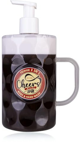 Accentra Seifenspender im Bierkrug Design, Handseife CHEERS in Bier-Optik, mit 720ml Handseife im Schaum-Pumpspender, Flüssigseife, Duft: Birke & Zeder, Geschenkidee für Männer & Biertrinker