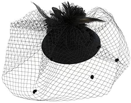 Chapeau de thé pour filles, bibi pour femme, bandeau années 90 pour homme (noir, taille unique)