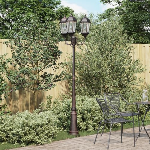 Générique Poteau de lumière de Jardin 3 Lampes E27 Bronze 235 cm Aluminium,Éclairage extérieur,10.61KG-42000335