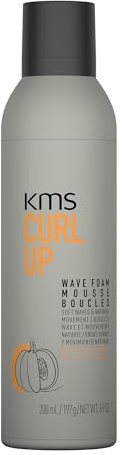 KMS CurlUp Wave Foam – Espuma rizada para ondas flexibles y rizos – Volumen y definición natural – 200 ml