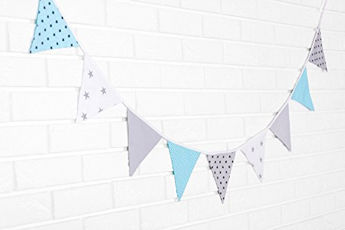 Amilian® Wimpelkette Dekoration Stoffgirlande Girlande Stoff Wimpeln T08