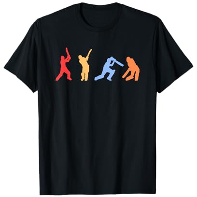 Cricket Gifts - Retro Vintage Colors Cricket Players T-Shirt Small