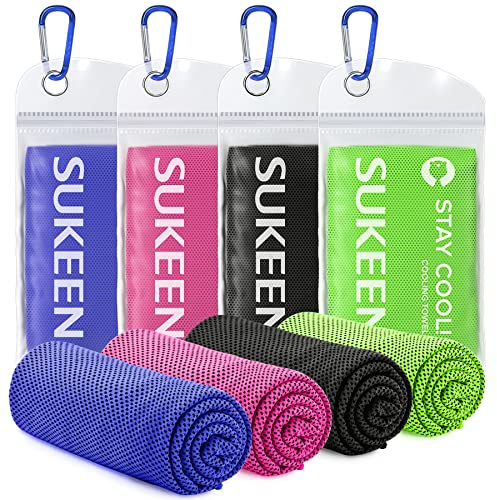 Sukeen Kühltuch Set, kühlendes Handtuch Kühltücher Hals, Handtuch kühlend, Cooling Towel, Kühltücher Sport, Kühlendes Tuch, Eishandtücher für Wandern, Laufen, Tennis, Reisen,