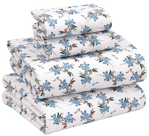 RUVANTI Set copripiumino in flanella per letto queen size – 100% cotone spazzolato – Tasche profonde 40,6 cm (adatto fino a 45,7 cm) – Traspirante per tutte le stagioni e