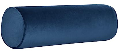 Tinbolunce Neck Roll Pillowcases with Zipper - Full Moon Bolster/Round Cylinder Pillow Case Covers for Bedroom, Living Room, Sofa - Solid Color Neck Cervical Pillowcase Cover 18 x 6 (Navy Blue)