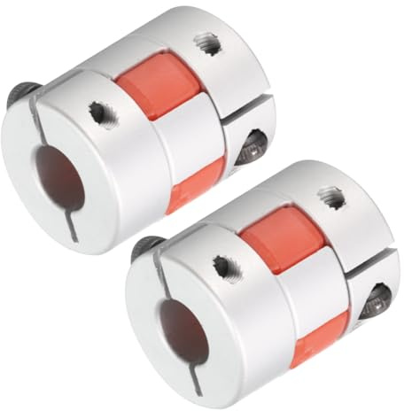 QUARKZMAN Alluminio Prugna Albero Accoppiamento 8mm a 10mm Foro L25xD20 Flessibile Accoppiatore Giunto per Macchina e Servo Motore Passo-Passo 2pz