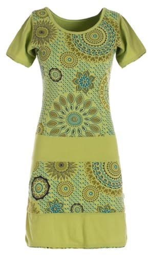 Vishes - Alternative Bekleidung - Kurzarm Damen Sommer-Kleid Mini-Kleid Tunika-Kleid T-Shirtkleid hellgrün 38