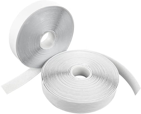 Gentpovth 2 piezas 8m x 20mm Cinta doble cara adhesivo de gancho y bucle, Auto Adhesivo Cinta Rollo Hook y Loop Tape，para Pegar Cortinas, Alfombras, Telas, Mosquiteras, Cuadros, Adhesivo Fuerte