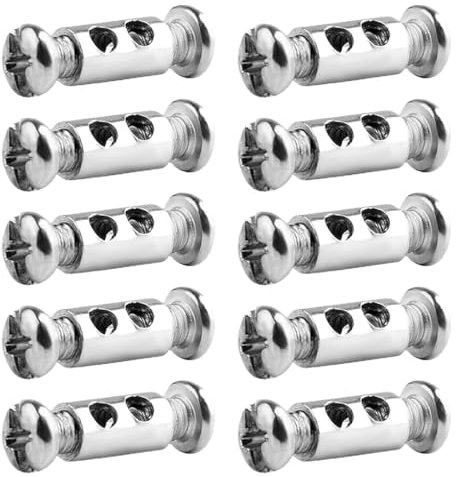 OQKAHIV Set aus 10 Drahtseilklemmen mit Schraubkappen für 1-2 mm Kabel- und Drahtdurchmesser, Doppelendige Stahlkabel- und Drahtklemmen, perfekt zur Fixierung von Drahtseilen und Wäscheleinen,