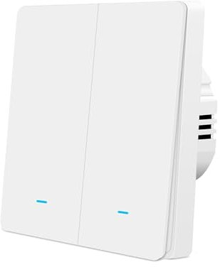 Interruptor de luz (Smart Light Switch, Xenon 2,4 GHz WiFi 1 marcha, funciona con Alexa, asistente doméstico, control remoto y programación, cable neutro, no requiere hub, 1 paquete, blanco))
