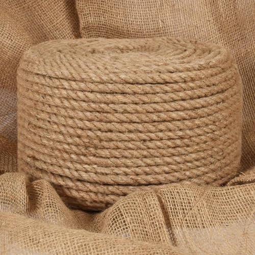 LAPOOH Corda in Juta Lunga 25 m Spessa 14 mm,Corde,Fili e Catene,Cavi e funi,Corda Intrecciata,Cima per Ancoraggio e Ormeggio-153757
