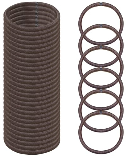 Brown Hair Bands 4mm Hair Ties Bobbles Thick Elastics Hairbands 50 Pcs