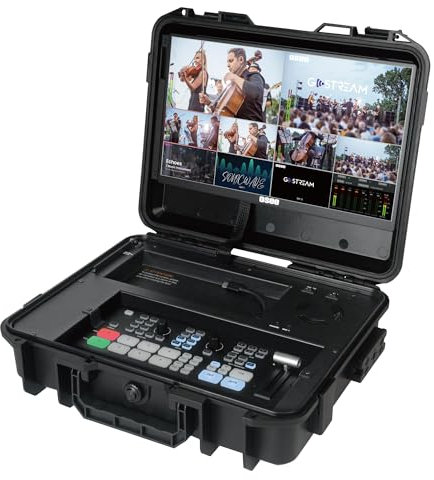 Osee GoStream Duet Kit All in One Pro Live Streaming Multi-Camera Video Mixer Switcher Recorder Player Kit 4 HDMI&SDI in USB-C I/O with 14 Inch Monitor Built-in DC-to-Type C Cable NDI(Free Activated)