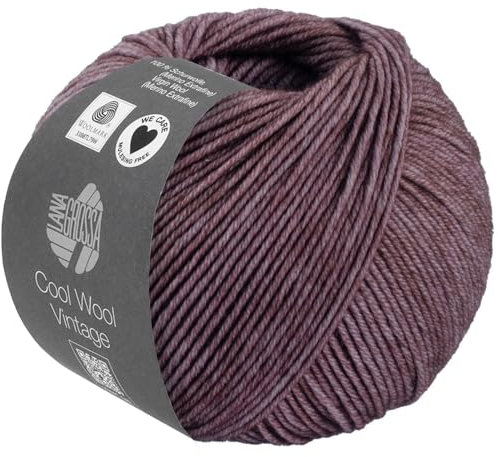 LANA GROSSA Cool Wool Vintage | Merinoklassiker mit Ton-in-Ton Farbeffekt | Handstrickgarn aus 100% Schurwolle (Merino extrafein) | 50g Wolle zum Stricken & Häkeln | 160m Garn FB 7387