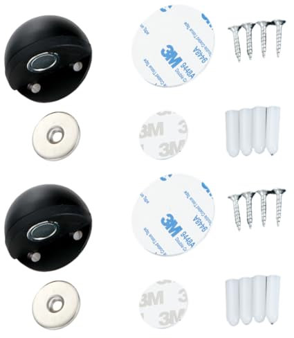 2 PCS with Screws Floor Door Stoppers Door Stoppers for Skirting Self-Adhesive Stainless Steel Floor Door Stops Half Moon Door Stopper Wall Protector with Adhesive for Floor Doors Walls