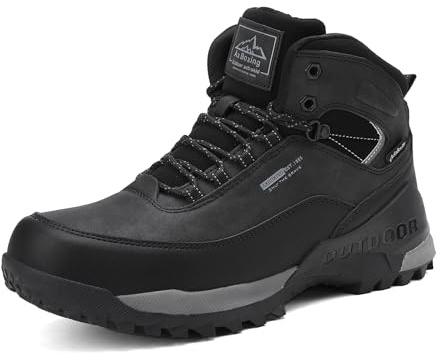 AX BOXING Stivaletti Uomo Scarpe da Trekking Scarponcini Invernali Stivali da Neve Escursionismo Montagna Antiscivolo Nero 44