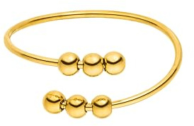 Purelei® Ring Anxiety Flow – Spiral-Ringband mit drehbaren Kugeln, Edelstahl 14K vergoldet, 18K rosévergoldet oder silberfarben, wasserfest (Gold)