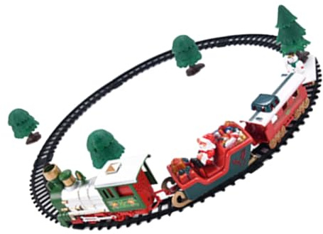 Gogogmee Trenino Giocattolo di Natale Batteria Piccolo Trenino con Binari Decorazione Natalizia Creativa Regalo di Compleanno per Ragazzo Ragazza Ragazza Adatto per Albero di Natale