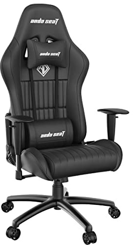Anda Seat Jungle Gaming Chair for Adults - Medium Reclining Video Game Chairs, PVC Leather Ergonomic Gaming Chair, Heavy Duty Neck & Back Lumbar Support - Luxury Black Computer Chairs for Home & Work