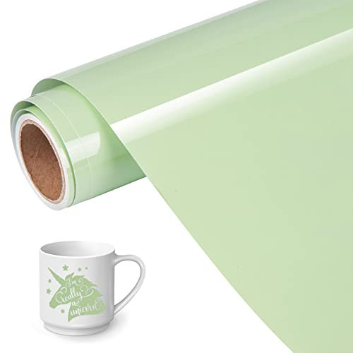 VINYL FROG Rotolo di vinile adesivo permanente in vinile lucido, colore verde cachi, confezione da 30.5x305 cm, decorazioni per la casa, decorazioni per auto e decorazioni per tutti i taglierini