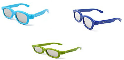 Ultra 1 Grün 1 Blau 1 Dunkelgrün Kinder Passive 3D-Brille Kinder zur Verwendung mit allen passiven Fernsehern Kino-Projektoren und RealD-Filmen Filmen Zirkular Polarisierte 3D-Brille Passive