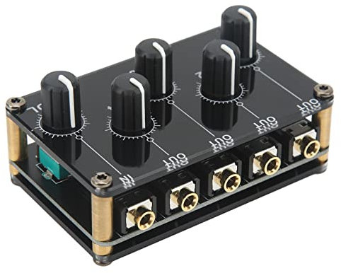 Mezclador de Audio Estéreo, 4 Salidas y 1 Entrada, Mini para Computadora Doméstica, 4 Canales, Equipo Profesional para DJs, Músicos y Grabadores