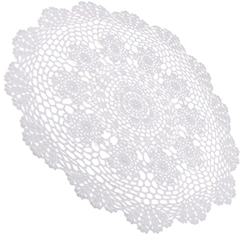 rockible Napperons de Table de Coton Au Crochet Faits Main Napperons de de Broderie (Rond, 40 Cm, 50 Cm), 50cm