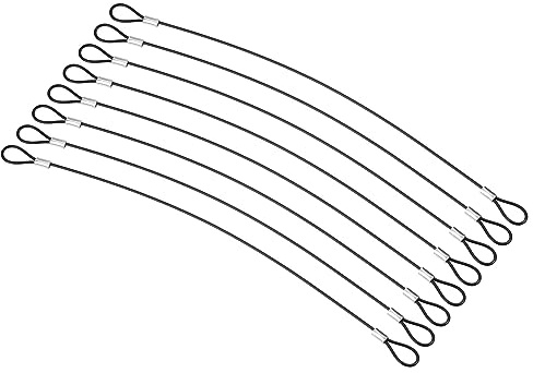 PATIKIL 8-pack fot säkerhet kabel lås 2 mm diameter svart