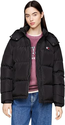 Tommy Jeans Damen Pufferjacke Alaska Wasserabweisend, Schwarz (Black), L