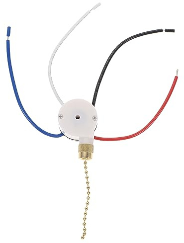 Artibetter Interrupteur À Chaîne De Traction 3 Vitesses 4 Fils Pour Ventilateur De Plafond Contrôle Facile Compatible Avec Appliques Murales Compact 1.26 Pouces
