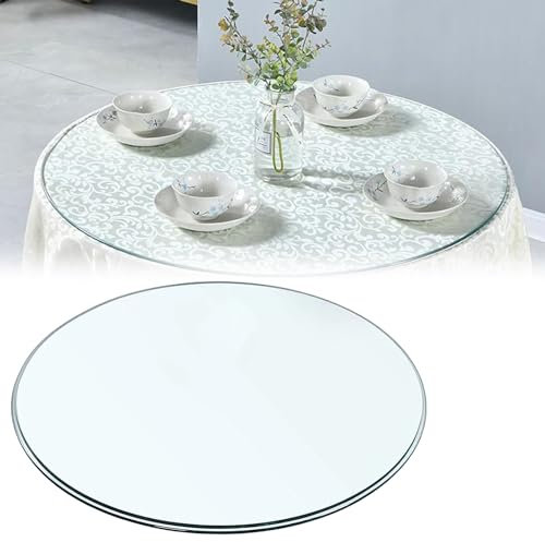 SAGIDAR Tablero Superficie Redonda De Mesa Vidrio Templado, Mesa Redonda Comedor Cristales A Medida, Resistencia A Altas Temperaturas, Superficie Lisa, Tablero De Vidrio Redondas para Mesa De Centro